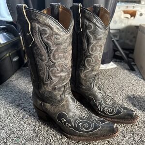 Corral Teen DistressedWestern Boots Brown Size 3t